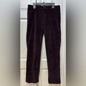Dockers Straight Fit Men’s W34 L34 Burgundy Corduroy Cotton Chino Casual Pants